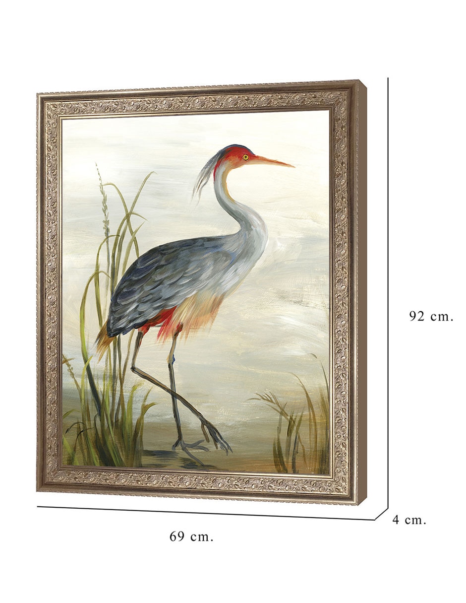 Cuadro decorativo Garza gris de Aimee Wilson técnica mixta 2