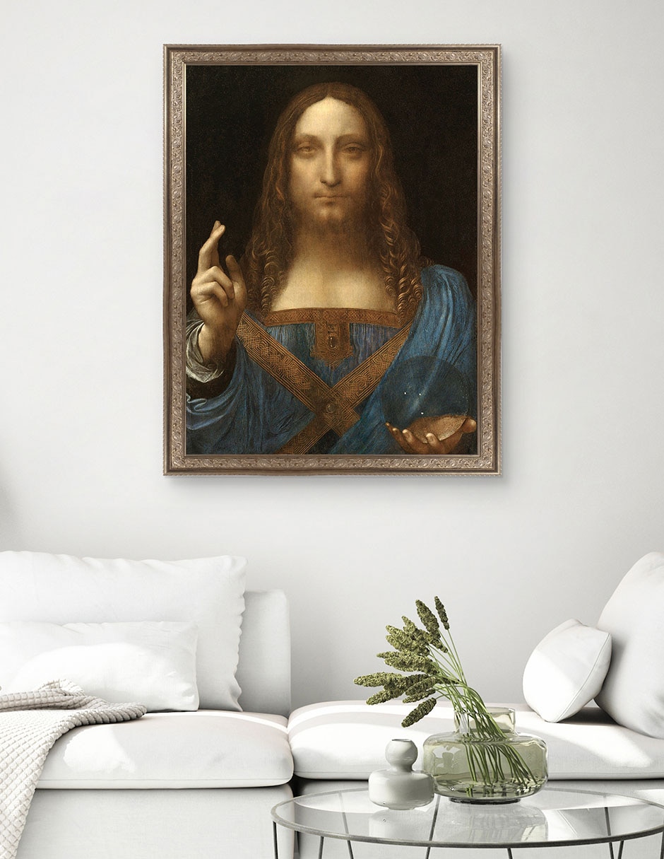 Cuadro decorativo Salvador del mundo de Leonardo Da Vinci técnica mixta 3