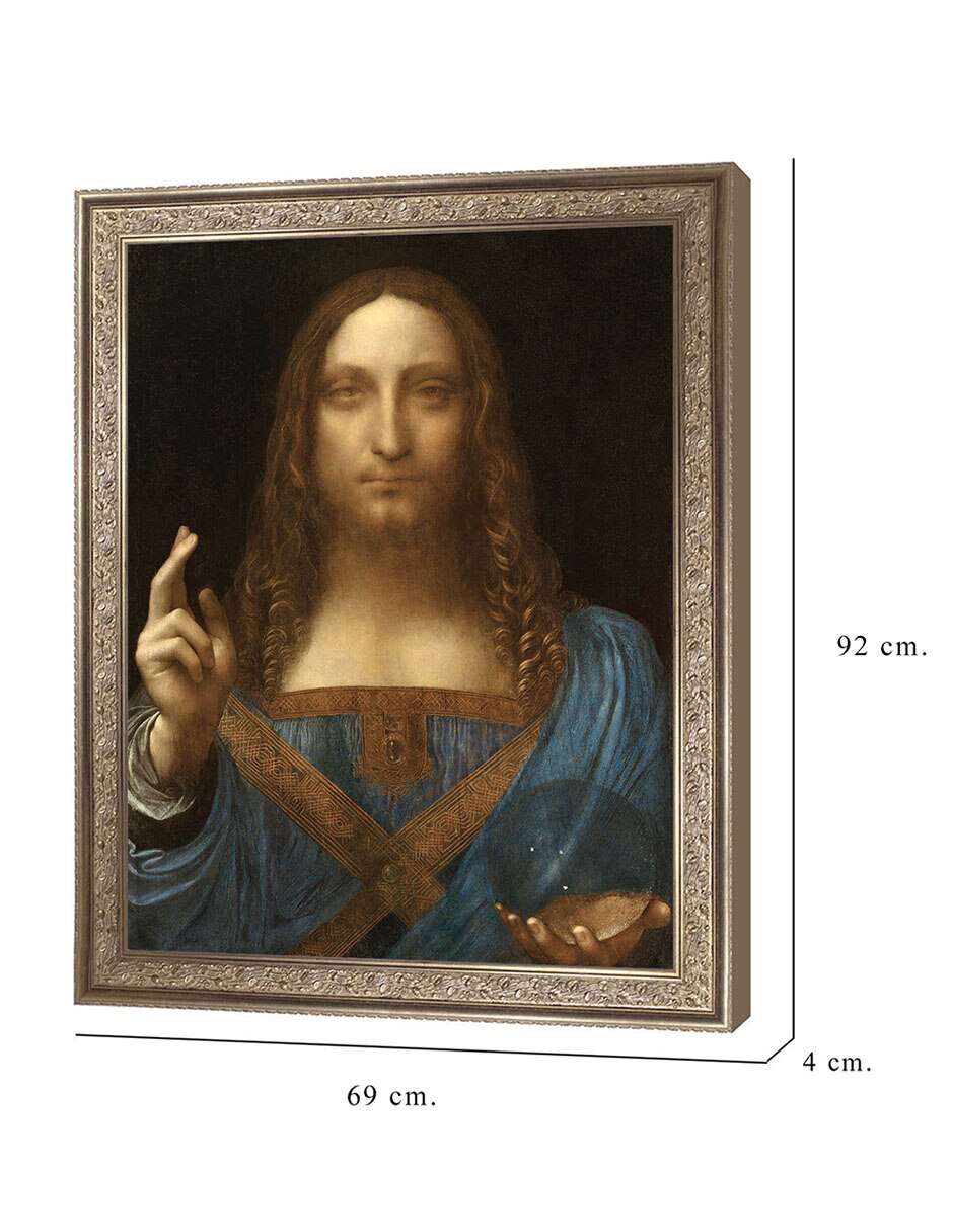 Cuadro decorativo Salvador del mundo de Leonardo Da Vinci técnica mixta 2