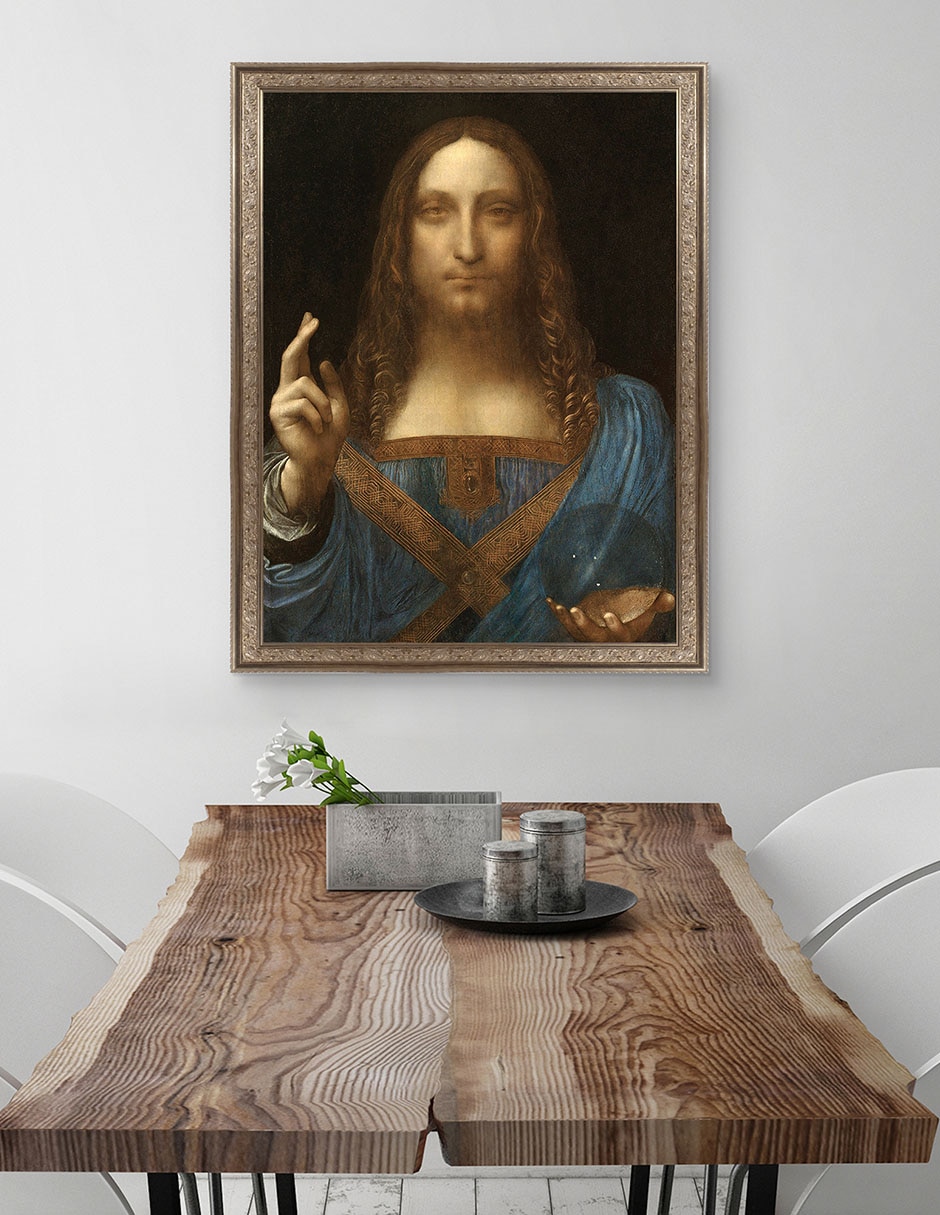 Cuadro decorativo Salvador del mundo de Leonardo Da Vinci técnica mixta 4