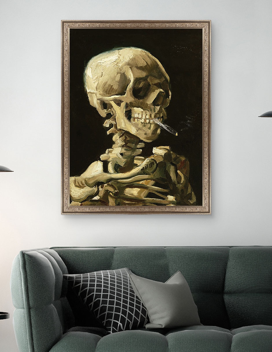 Cuadro decorativo Calavera con cigarrillo encendido de Vincent Van Gogh técnica mixta 5