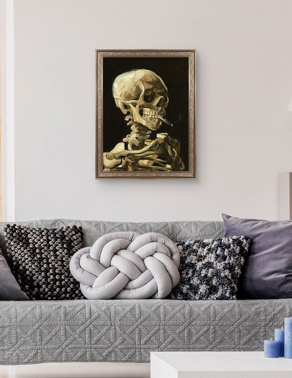 Cuadro decorativo Calavera con cigarrillo encendido de Vincent Van Gogh técnica mixta 4