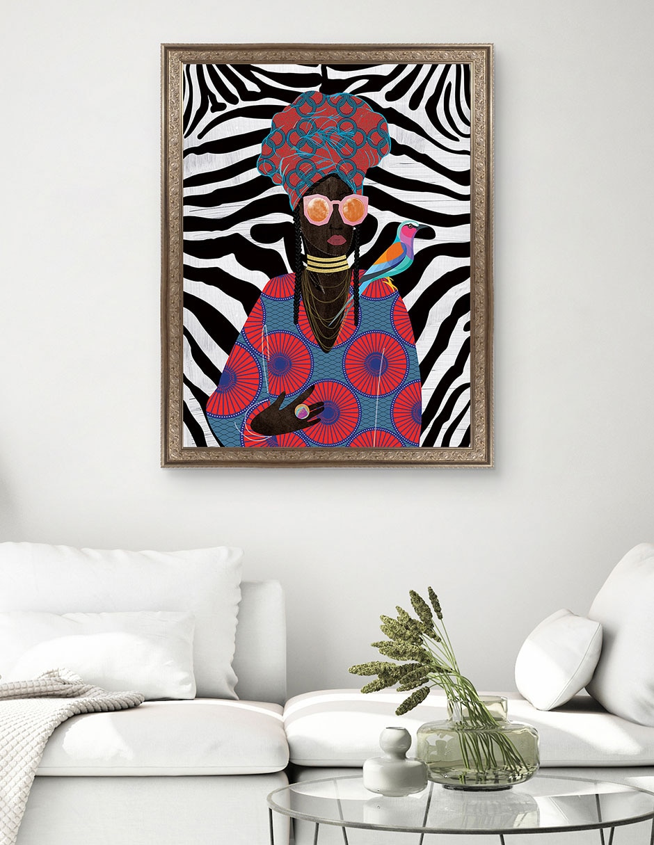 Cuadro decorativo Reina moderna con turbante 2 de Nikki Chu técnica mixta 2