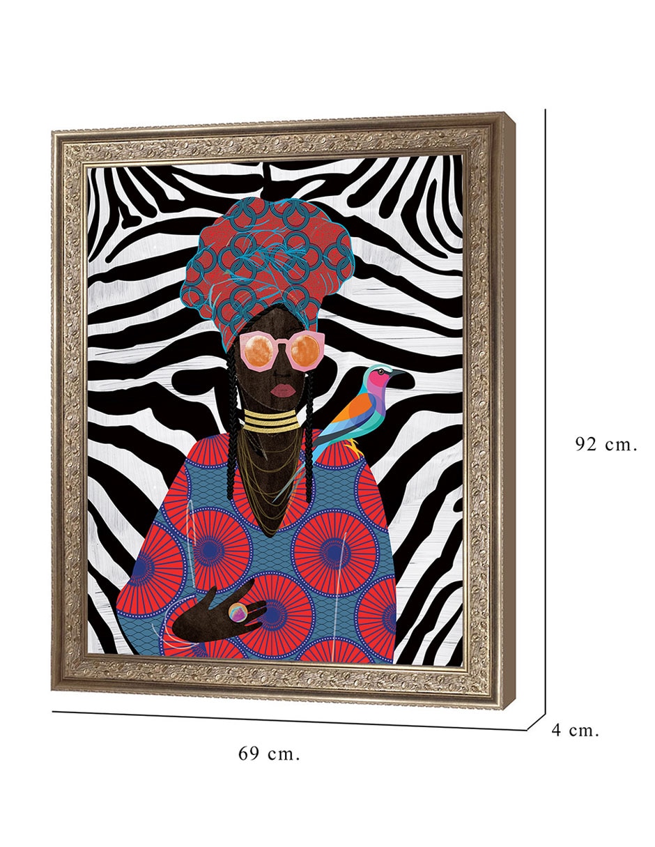 Cuadro decorativo Reina moderna con turbante 2 de Nikki Chu técnica mixta 8