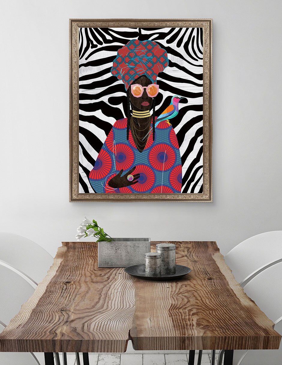 Cuadro decorativo Reina moderna con turbante 2 de Nikki Chu técnica mixta 3