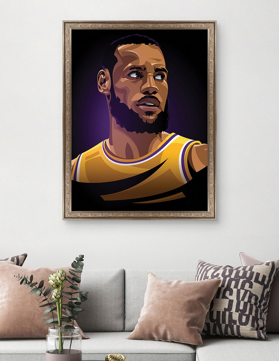 Cuadro decorativo Honor de baloncesto LJ de Nikita Abakumov técnica mixta 2