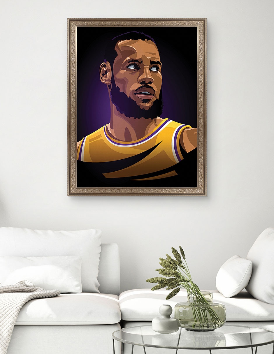 Cuadro decorativo Honor de baloncesto LJ de Nikita Abakumov técnica mixta 3