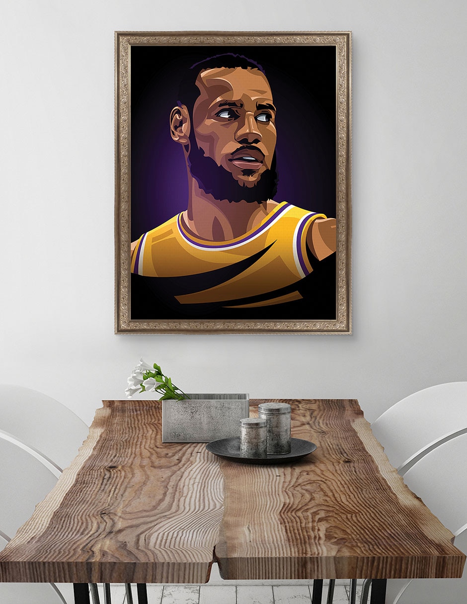 Cuadro decorativo Honor de baloncesto LJ de Nikita Abakumov técnica mixta 4