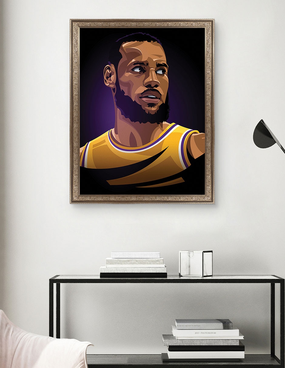 Cuadro decorativo Honor de baloncesto LJ de Nikita Abakumov técnica mixta 5