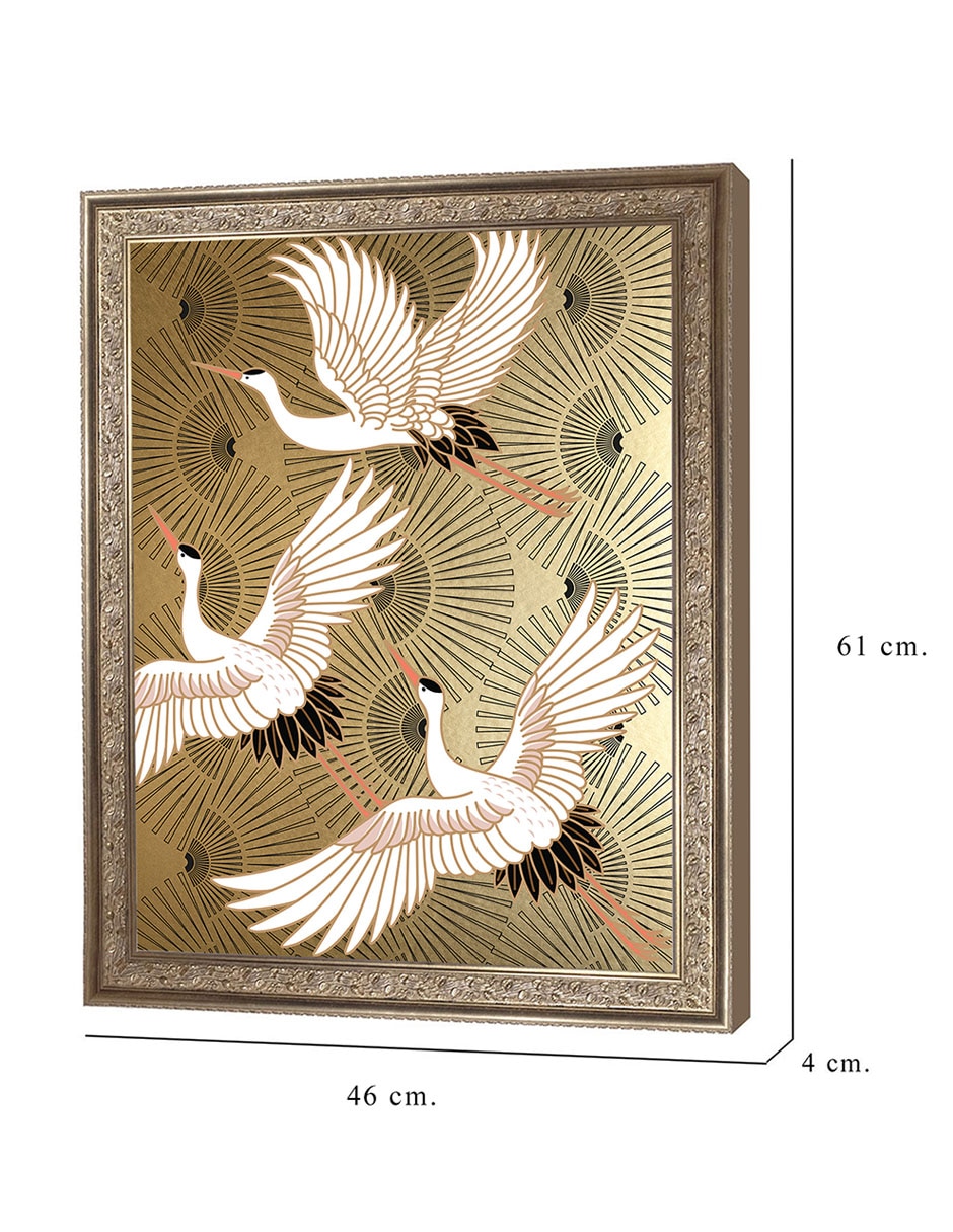 Cuadro decorativo Grulla joya japonesa de Nikki Chu técnica mixta 2