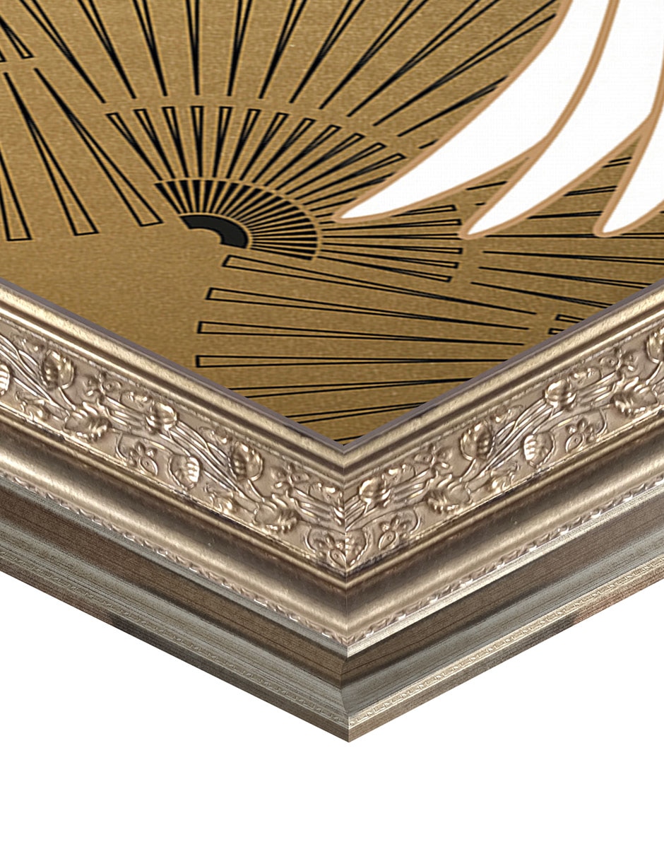 Cuadro decorativo Grulla joya japonesa de Nikki Chu técnica mixta 6