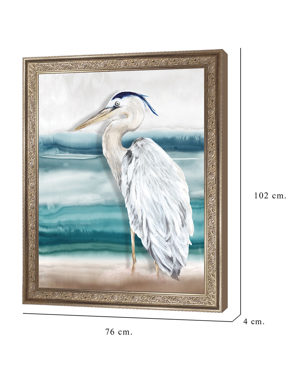 Cuadro decorativo Playa Garza II de Eva Watts técnica mixta 2