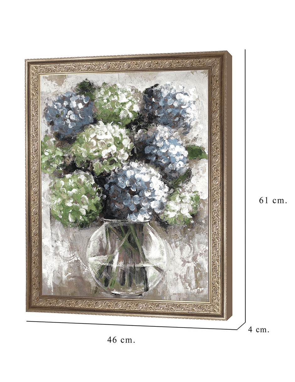 Cuadro decorativo Estudio de hortensias azules de Sandy Doonan técnica mixta 2