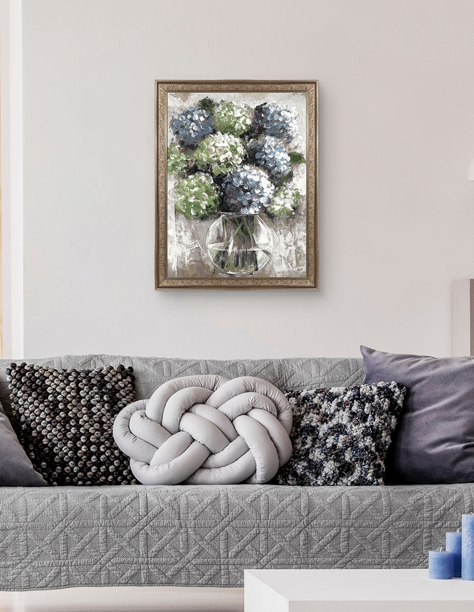 Cuadro decorativo Estudio de hortensias azules de Sandy Doonan técnica mixta 5