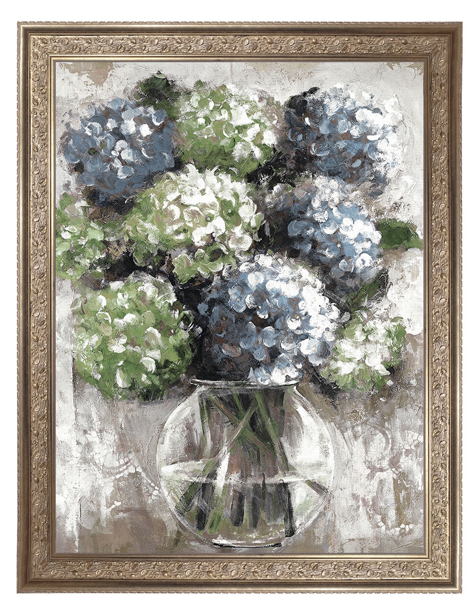 Cuadro decorativo Estudio de hortensias azules de Sandy Doonan técnica mixta