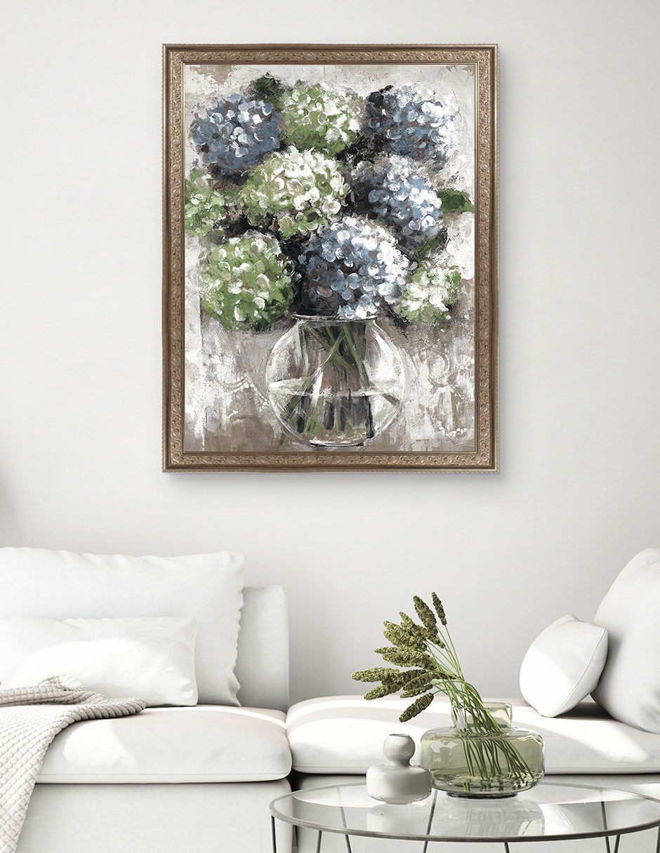 Cuadro decorativo Estudio de hortensias azules de Sandy Doonan técnica mixta 2