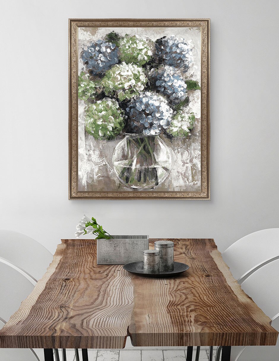 Cuadro decorativo Estudio de hortensias azules de Sandy Doonan técnica mixta 3