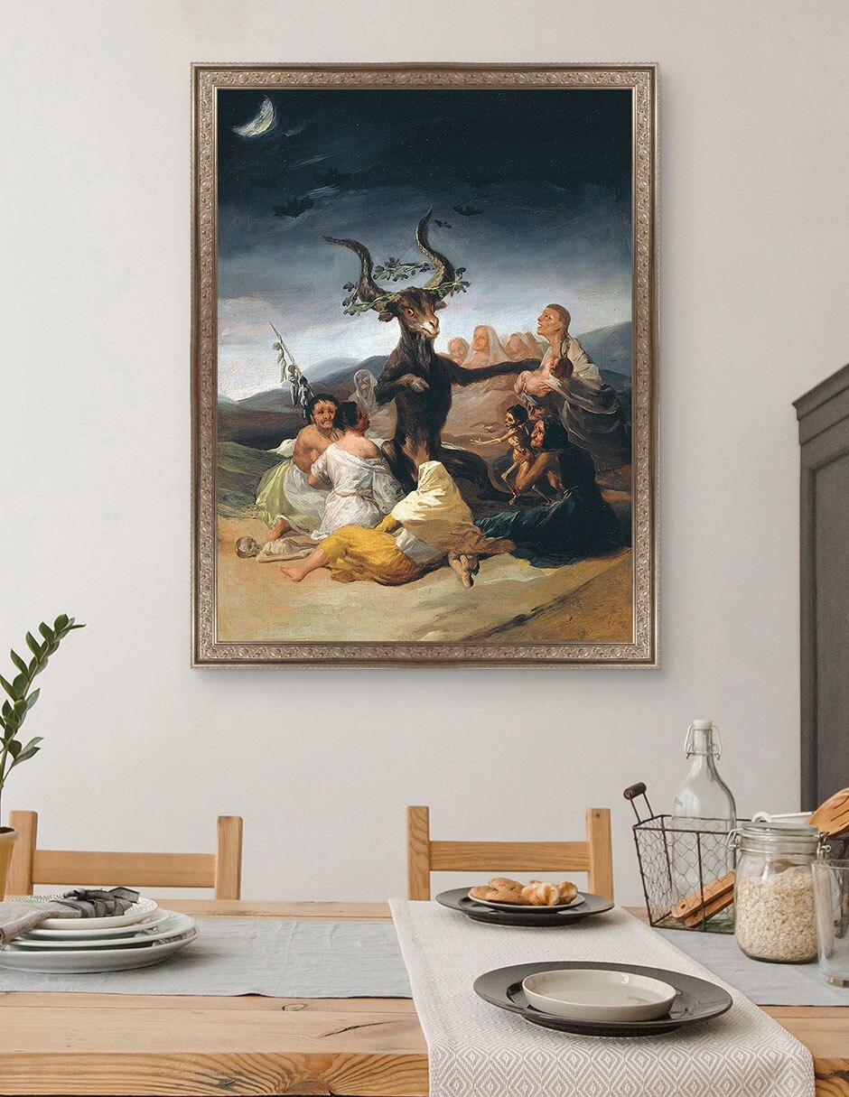 Cuadro decorativo Arte del aquelarre de Franciso de Goya técnica mixta 3
