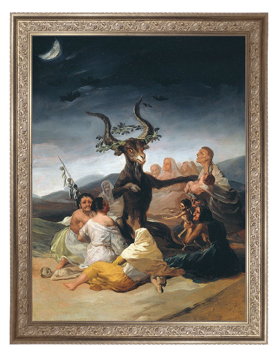Cuadro decorativo Arte del aquelarre de Franciso de Goya técnica mixta