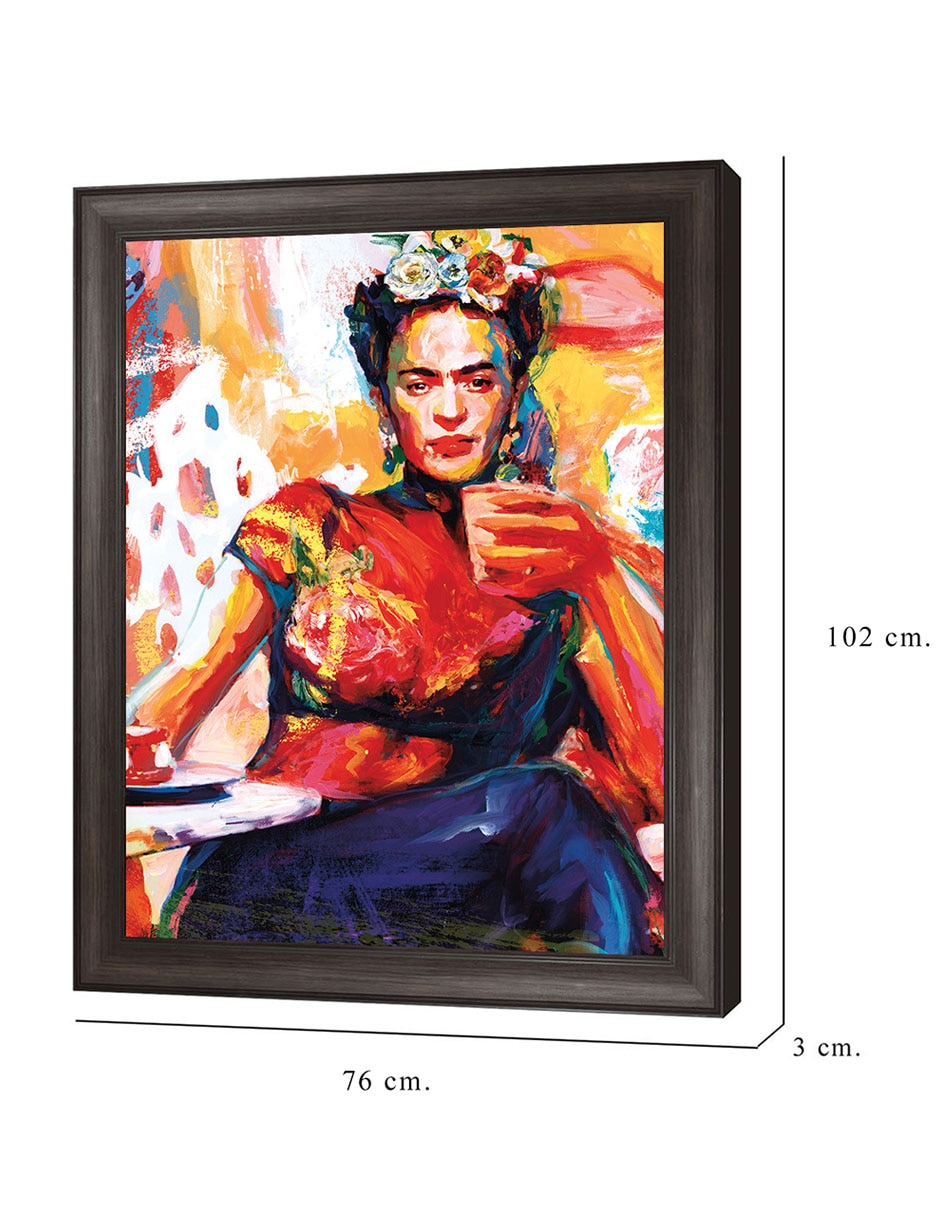 Cuadro decorativo Frida en pausa de café de Willowbrook Fine Art técnica mixta 2