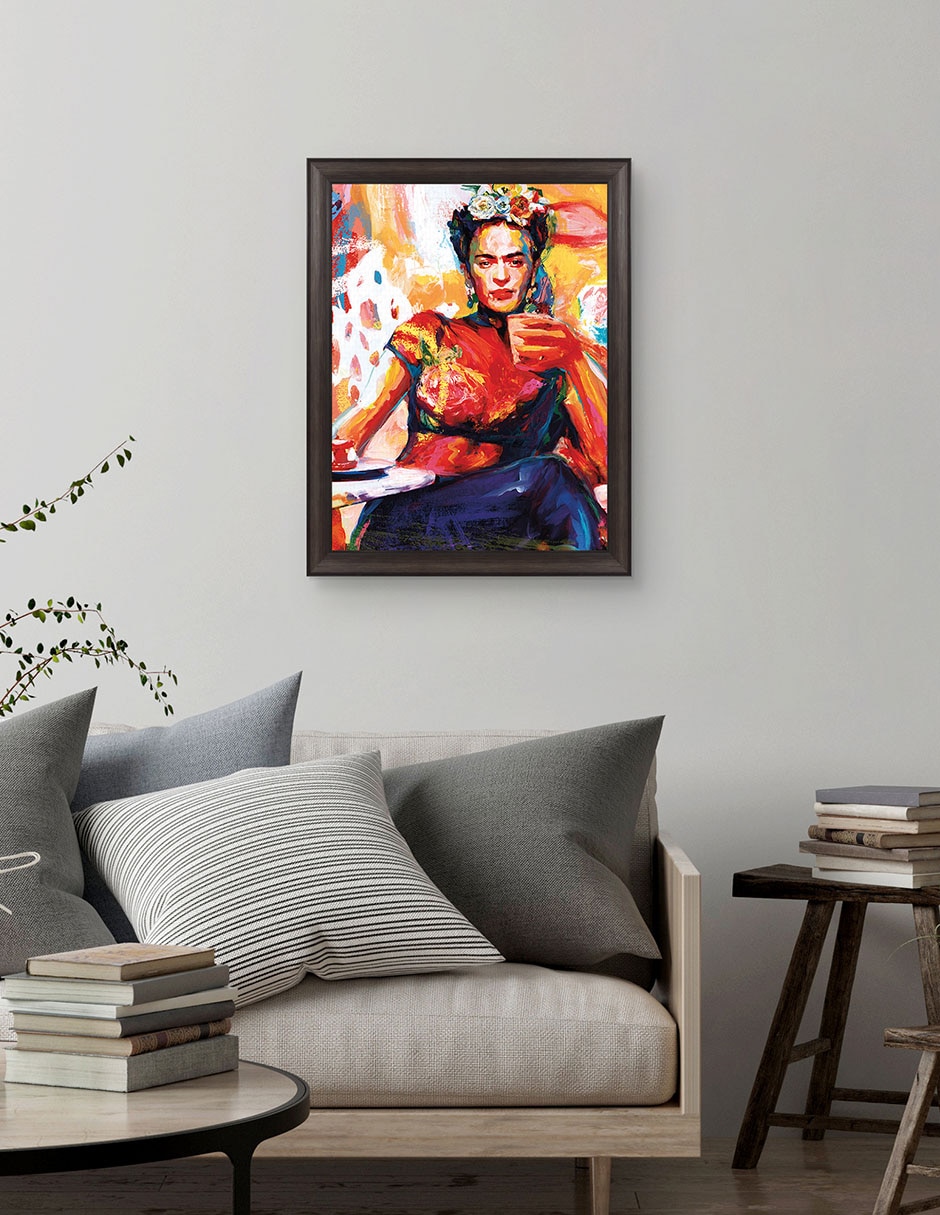 Cuadro decorativo Frida en pausa de café de Willowbrook Fine Art técnica mixta 2