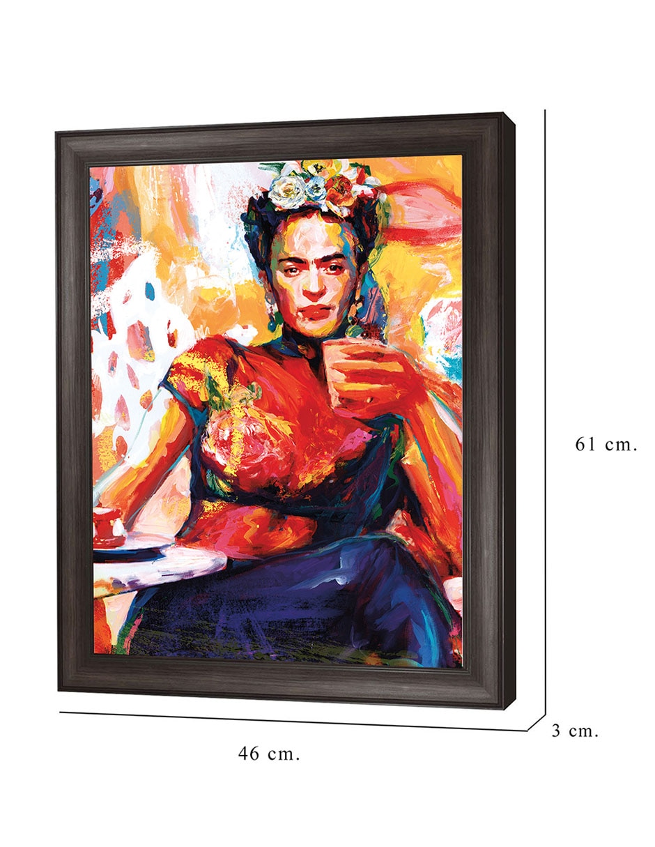 Cuadro decorativo Frida en pausa de café de Willowbrook Fine Art técnica mixta 8