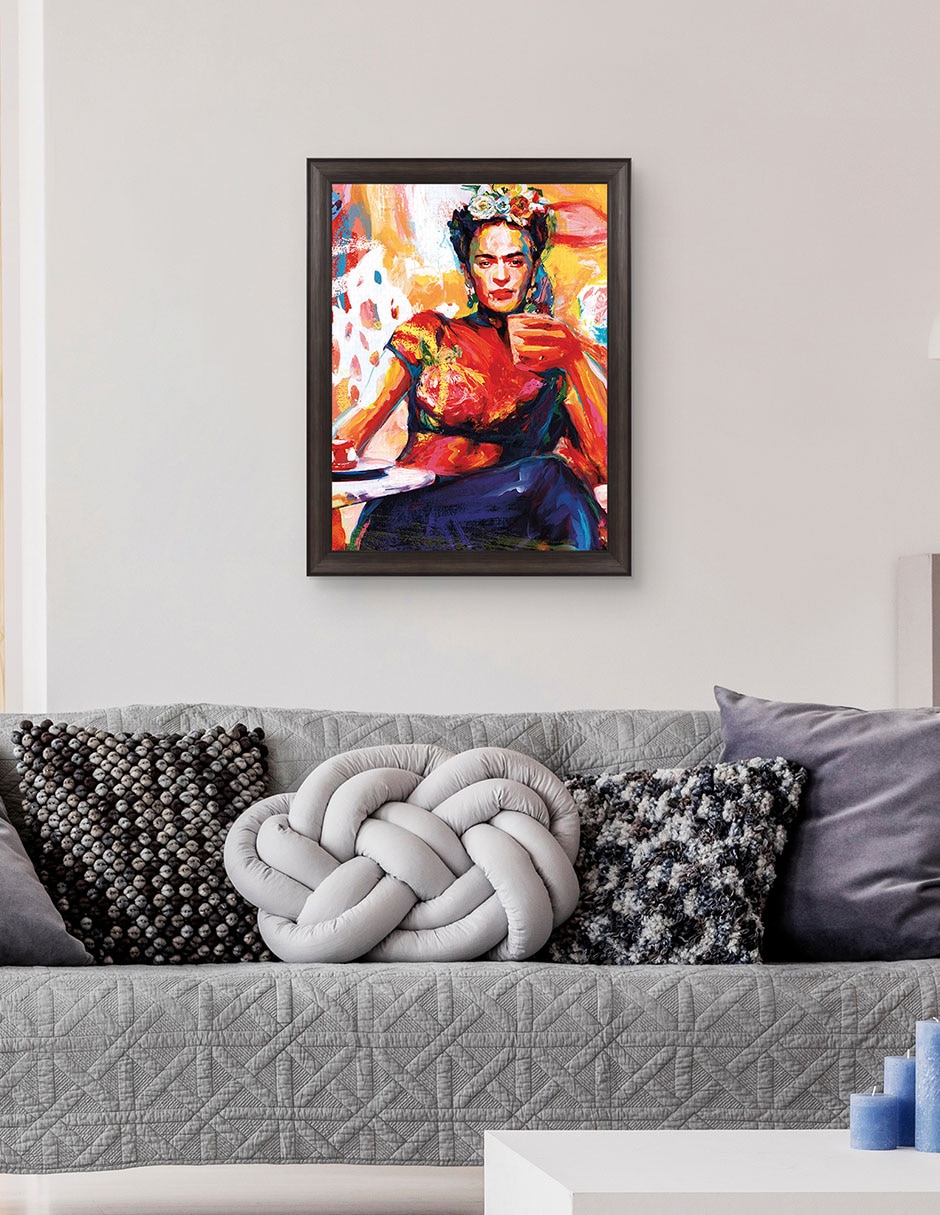 Cuadro decorativo Frida en pausa de café de Willowbrook Fine Art técnica mixta 4