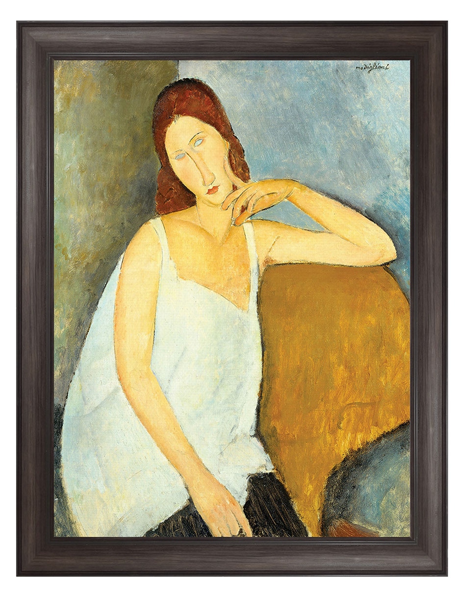 Cuadro decorativo Jeanne Hébuterne (1898-1920) arte mural de Amedeo Modigliani técnica mixta