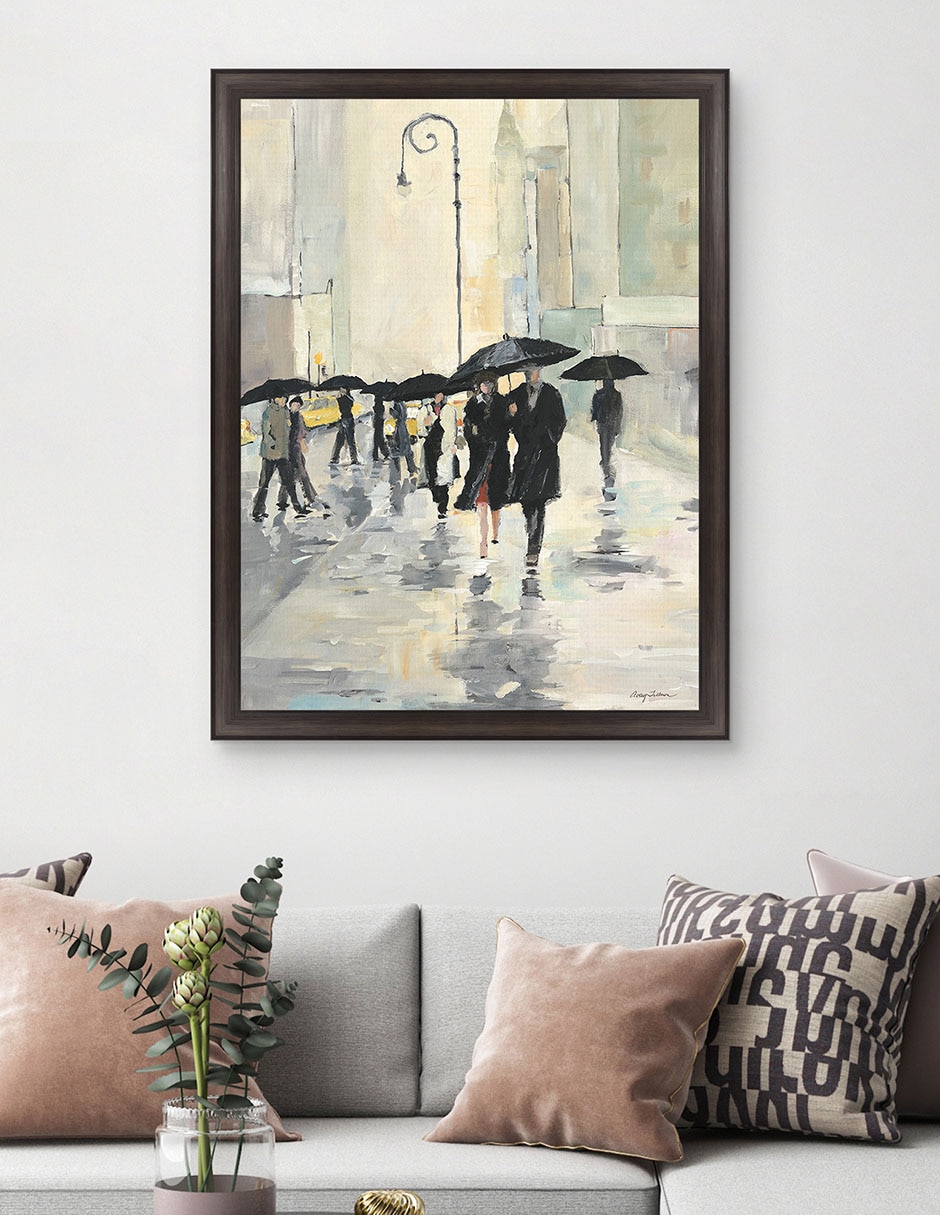 Cuadro decorativo Ciudad bajo la lluvia de Avery Tillmon técnica mixta 2