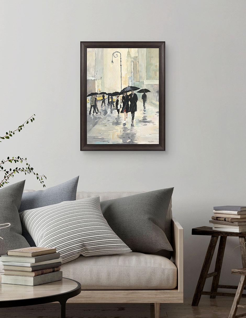 Cuadro decorativo Ciudad bajo la lluvia de Avery Tillmon técnica mixta 3