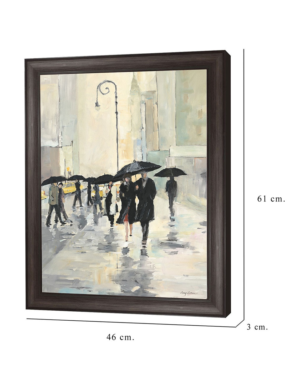 Cuadro decorativo Ciudad bajo la lluvia de Avery Tillmon técnica mixta 2