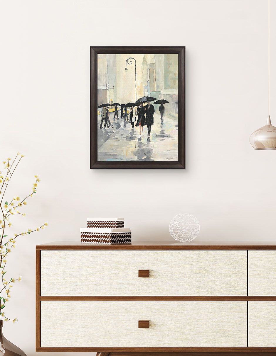 Cuadro decorativo Ciudad bajo la lluvia de Avery Tillmon técnica mixta 4