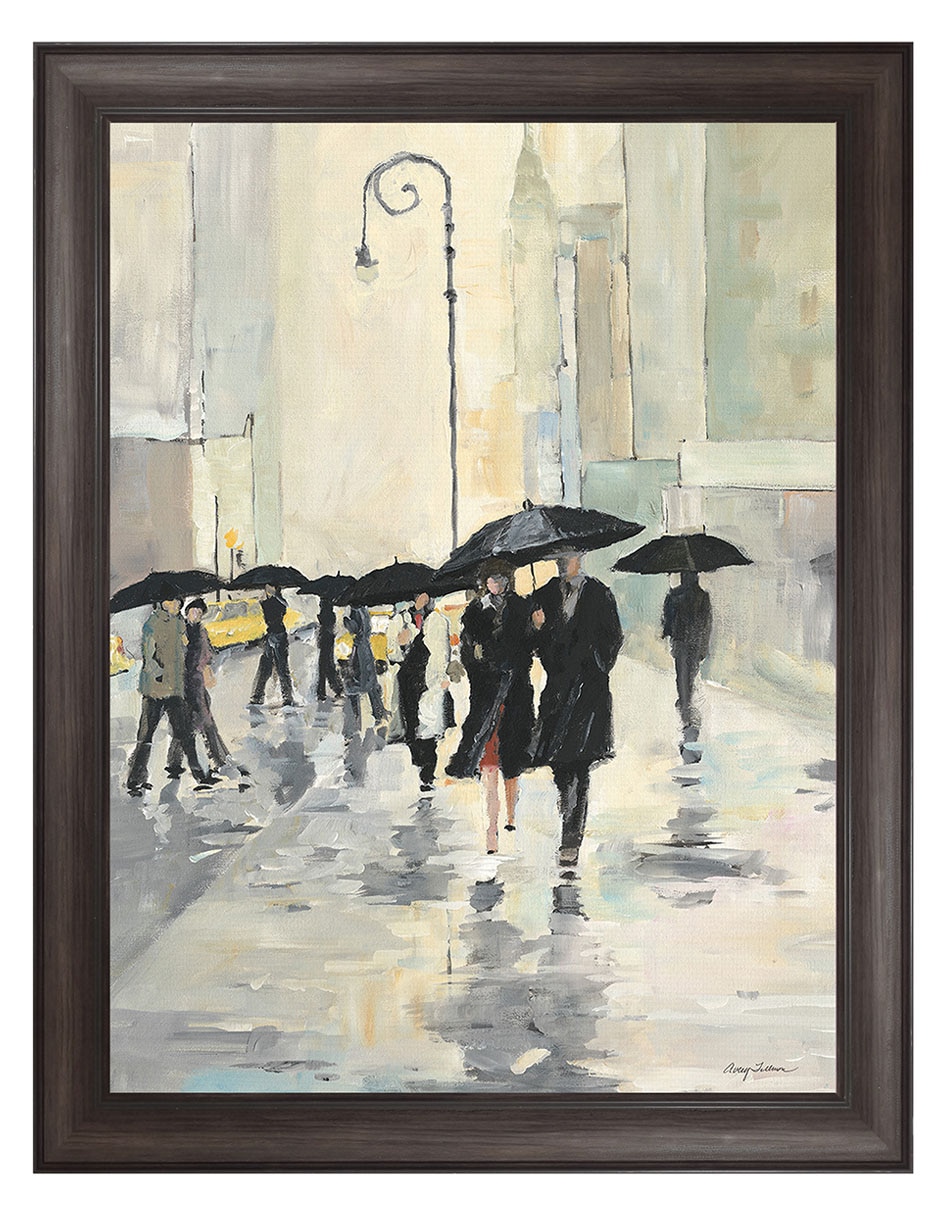 Cuadro decorativo Ciudad bajo la lluvia de Avery Tillmon técnica mixta