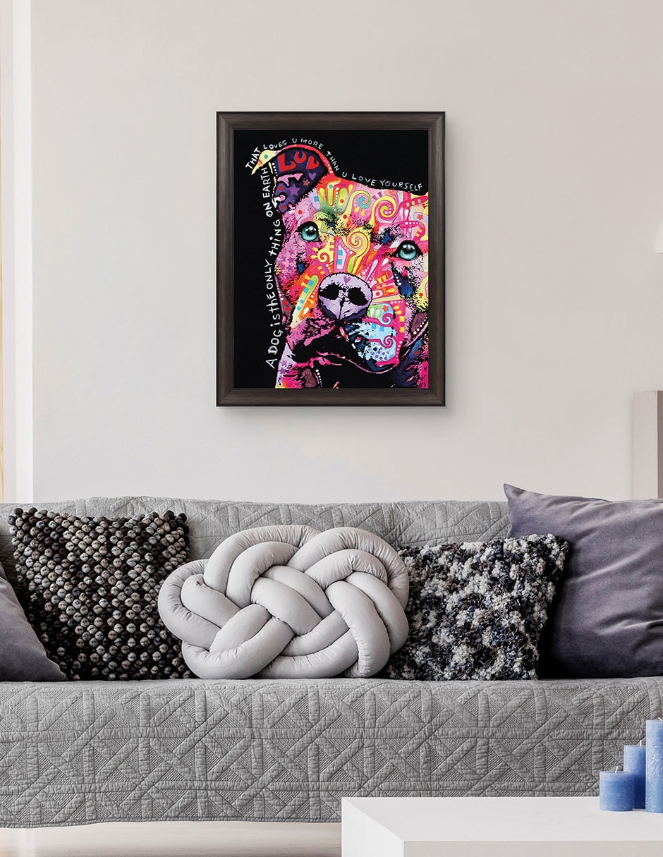 Cuadro decorativo Pitbull pensativo de Dean Russo técnica mixta 5