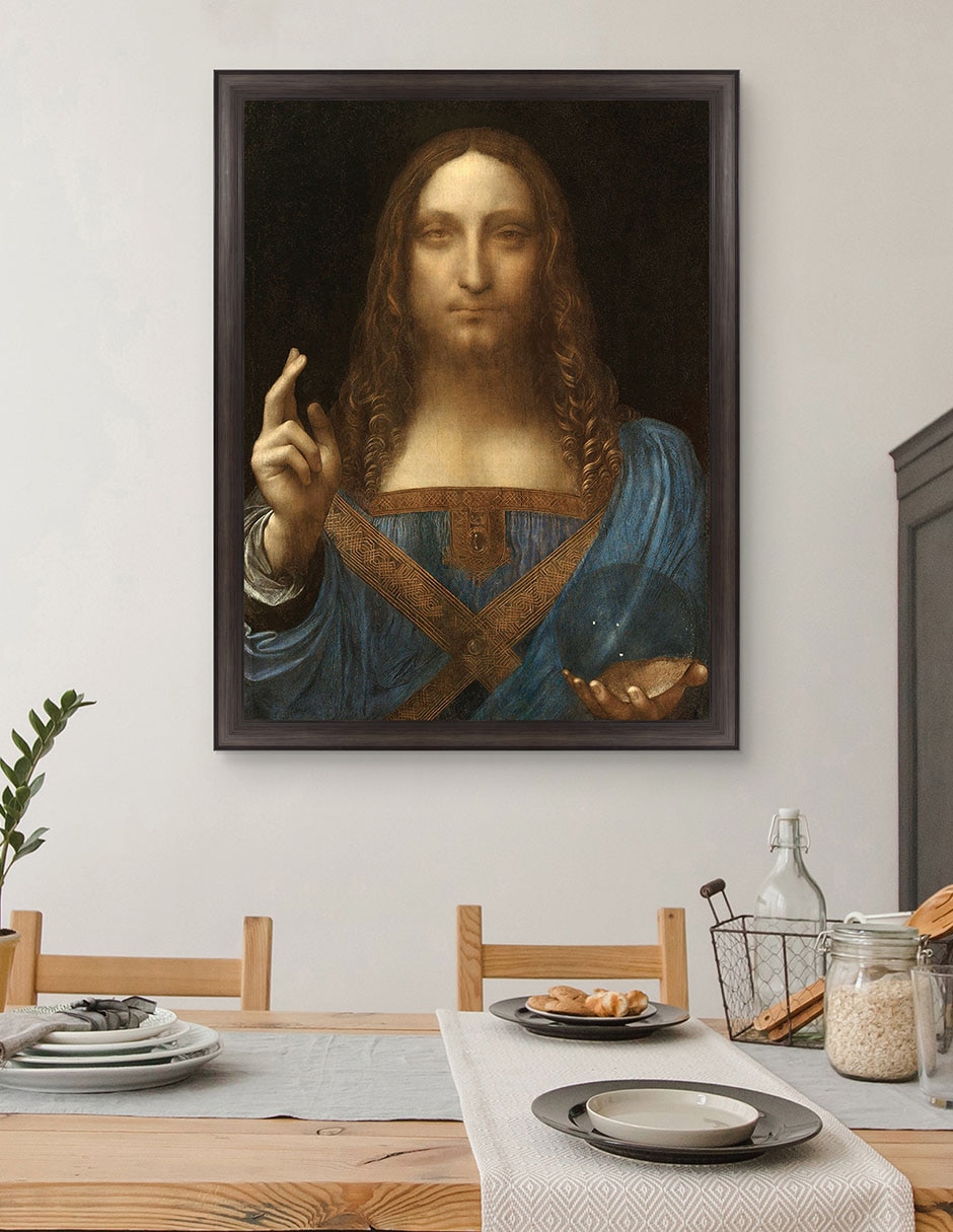Cuadro decorativo Salvador del mundo de Leonardo Da Vinci técnica mixta 3
