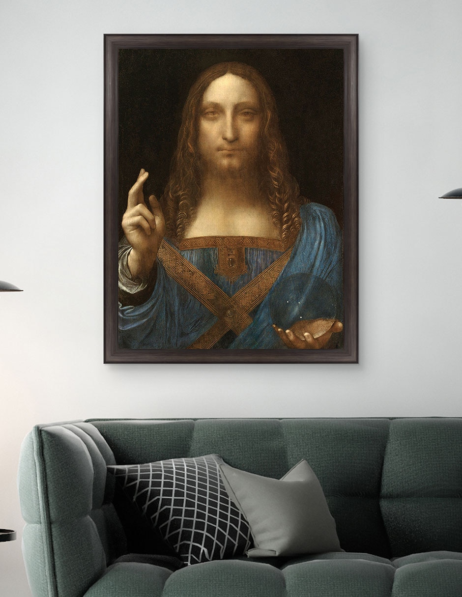 Cuadro decorativo Salvador del mundo de Leonardo Da Vinci técnica mixta 4