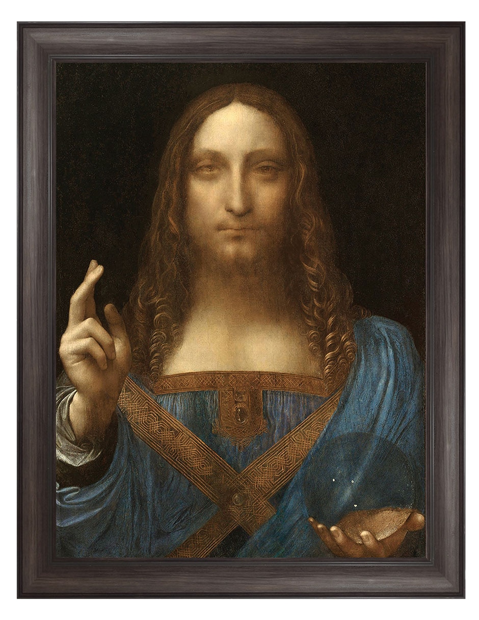 Cuadro decorativo Salvador del mundo de Leonardo Da Vinci técnica mixta