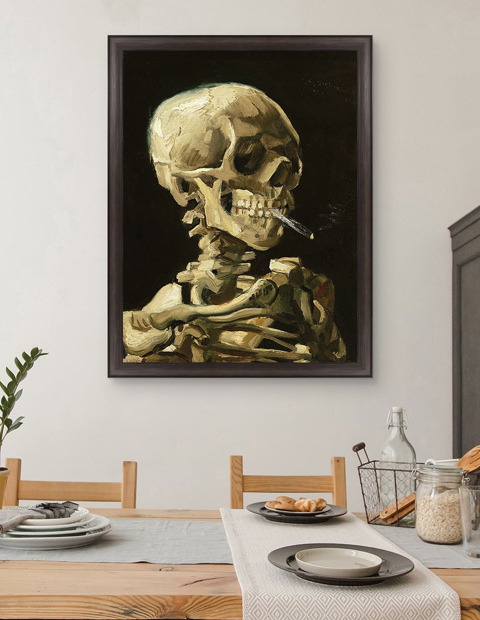 Cuadro decorativo Calavera con cigarrillo encendido de Vincent Van Gogh técnica mixta 4