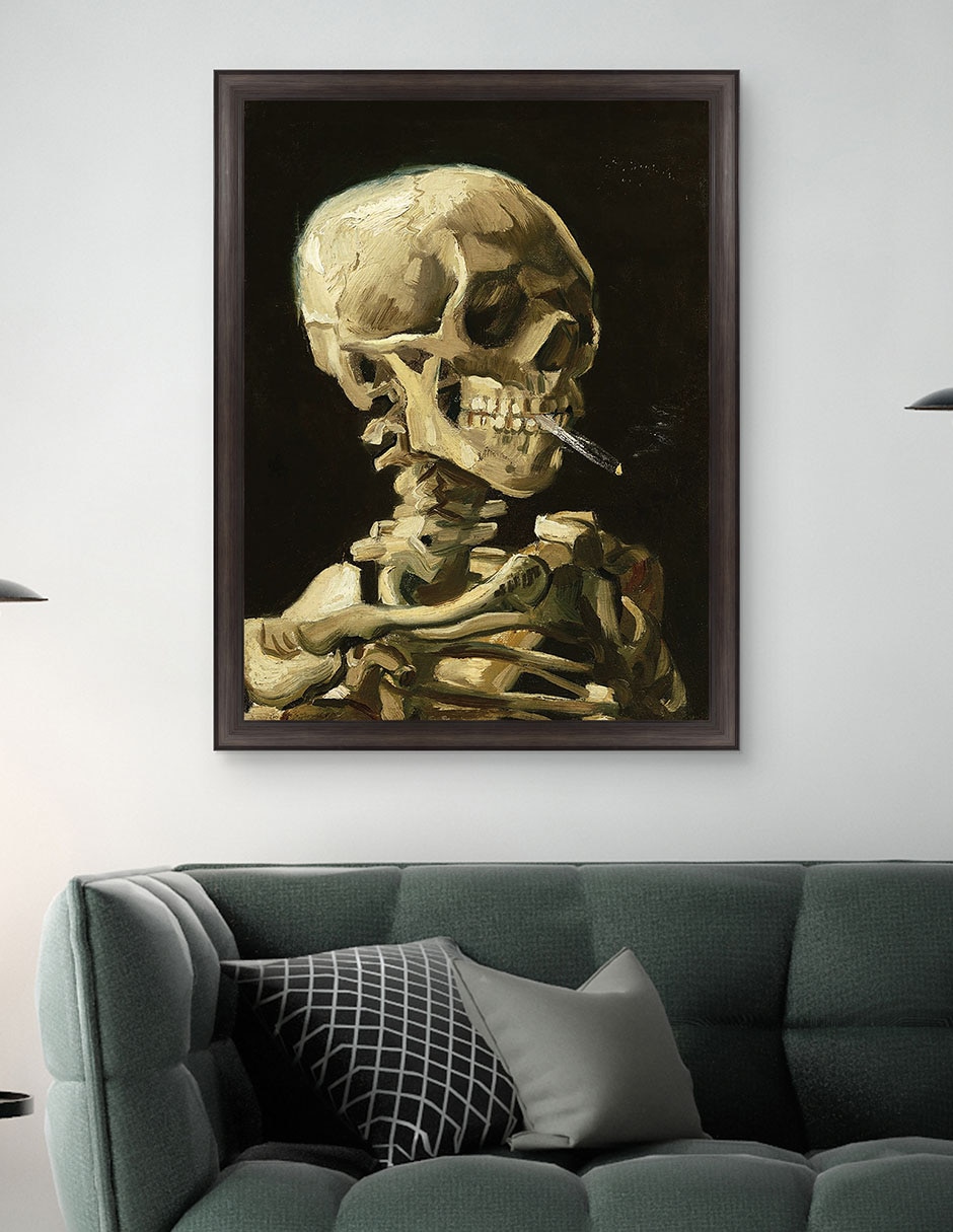 Cuadro decorativo Calavera con cigarrillo encendido de Vincent Van Gogh técnica mixta 5