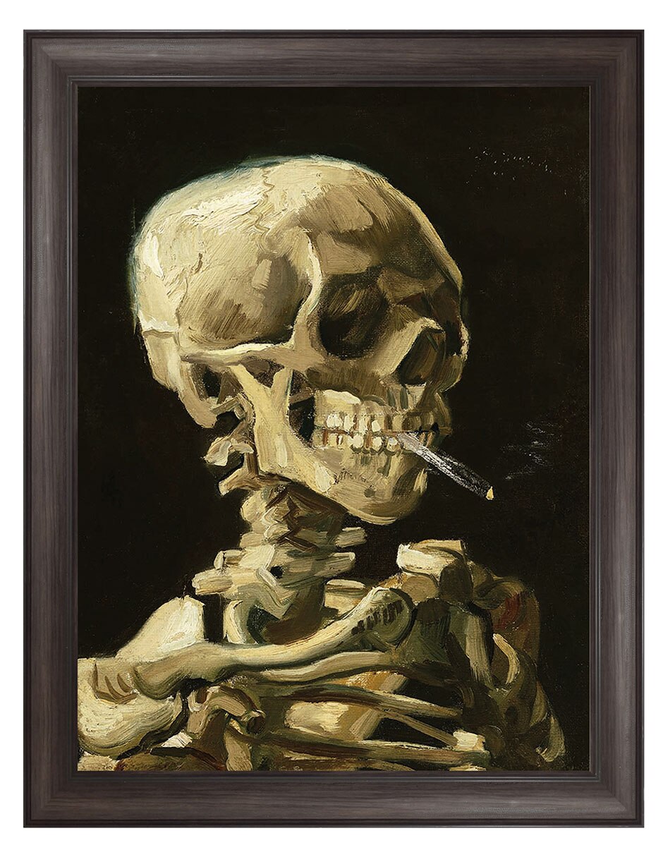 Cuadro decorativo Calavera con cigarrillo encendido de Vincent Van Gogh técnica mixta