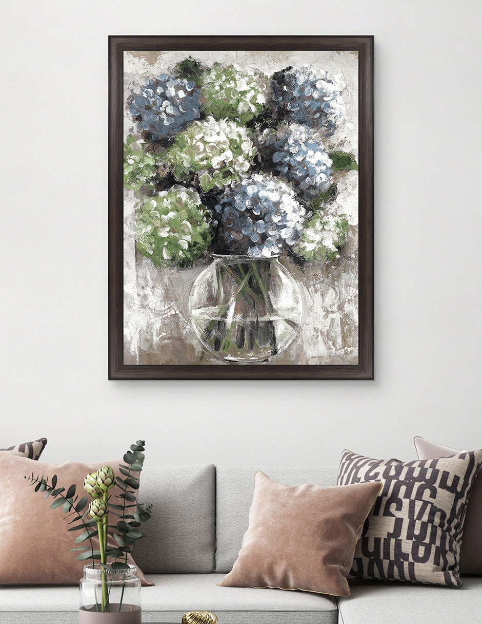 Cuadro decorativo Estudio de hortensias azules de Sandy Doonan técnica mixta 2