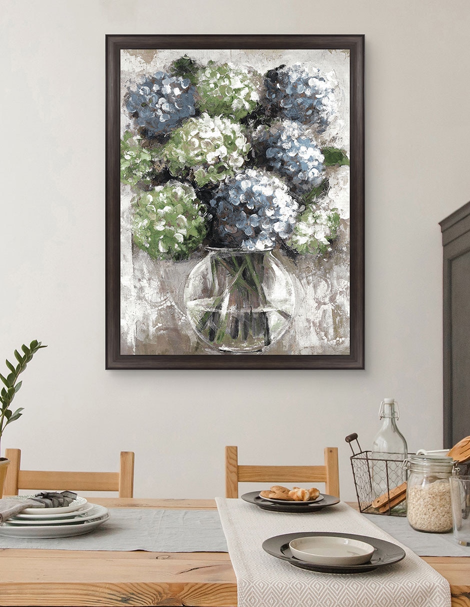 Cuadro decorativo Estudio de hortensias azules de Sandy Doonan técnica mixta 3