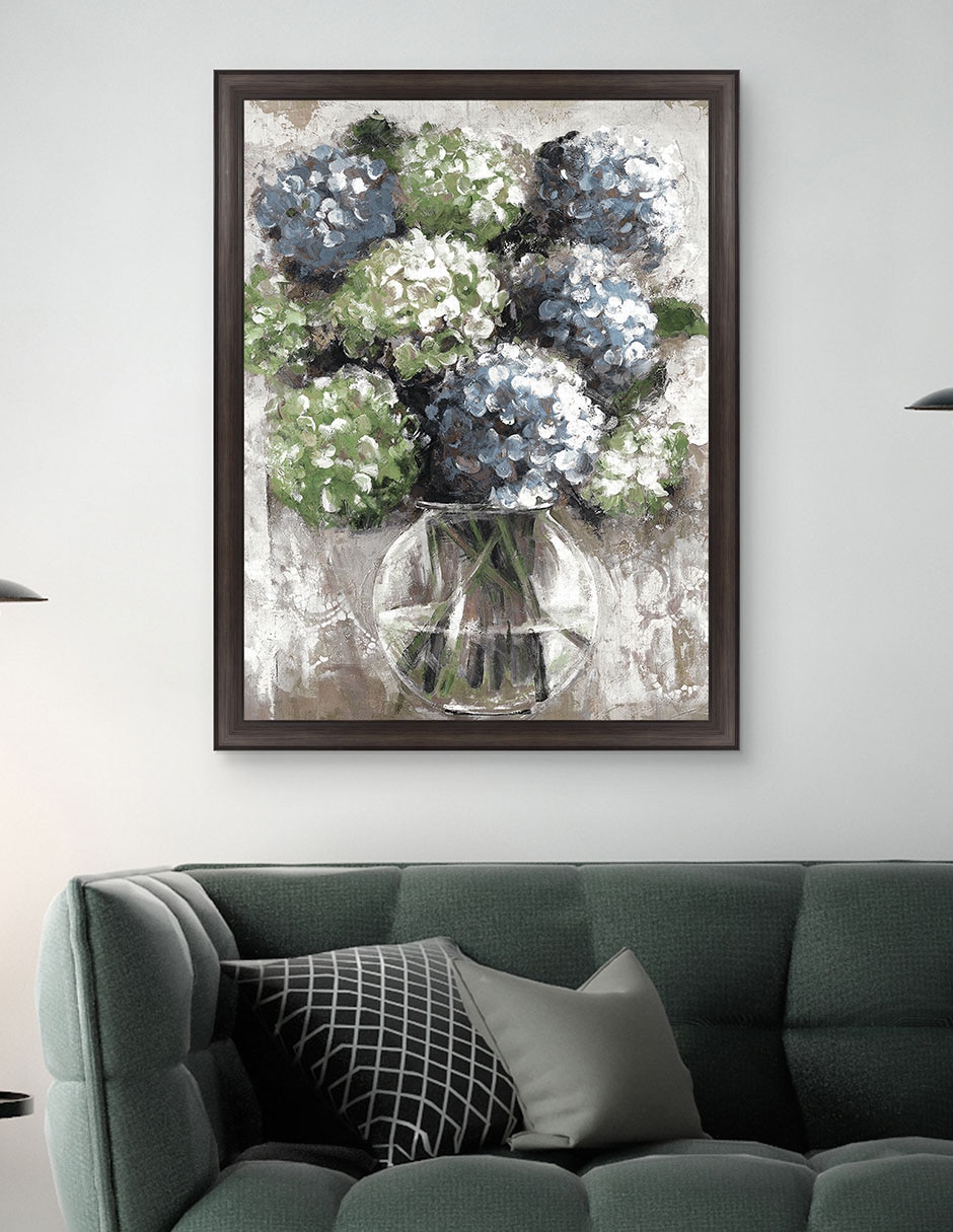 Cuadro decorativo Estudio de hortensias azules de Sandy Doonan técnica mixta 4