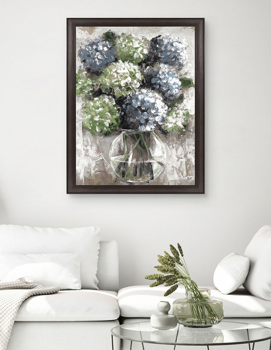 Cuadro decorativo Estudio de hortensias azules de Sandy Doonan técnica mixta 3