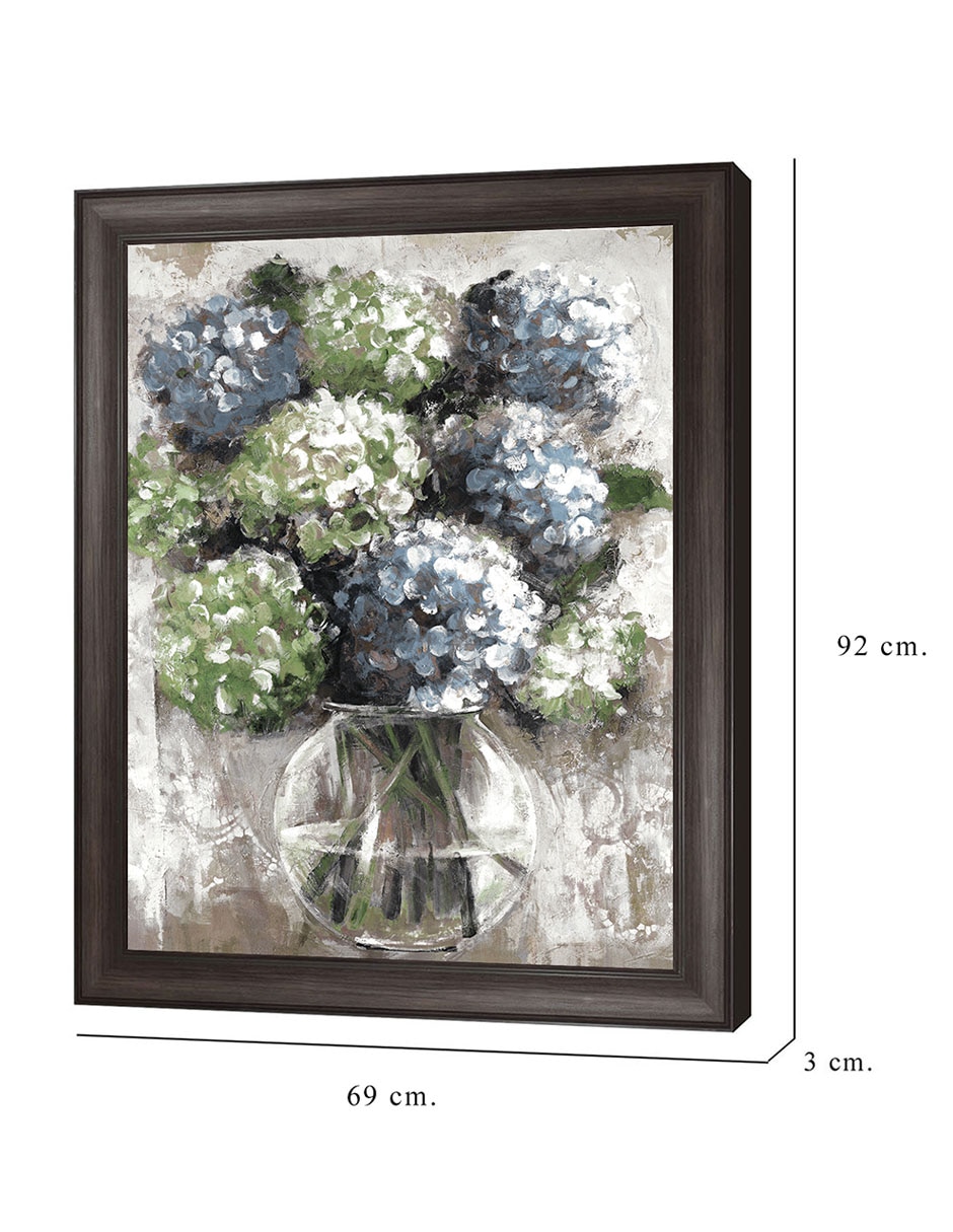 Cuadro decorativo Estudio de hortensias azules de Sandy Doonan técnica mixta 2