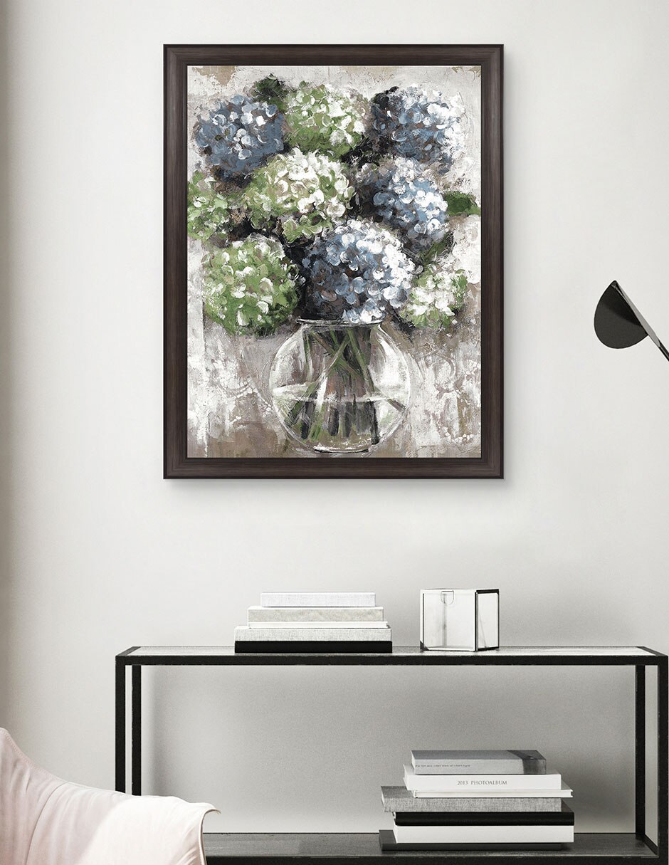 Cuadro decorativo Estudio de hortensias azules de Sandy Doonan técnica mixta 5