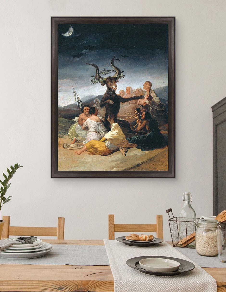 Cuadro decorativo Arte del aquelarre de Franciso de Goya técnica mixta 3