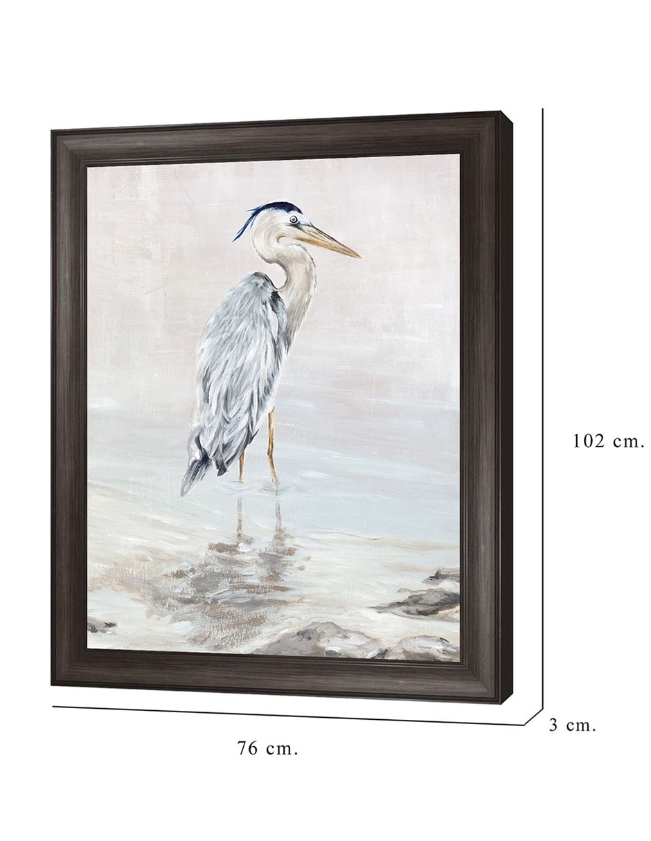 Cuadro decorativo Belleza de la garza II de Eva Watts técnica mixta 2
