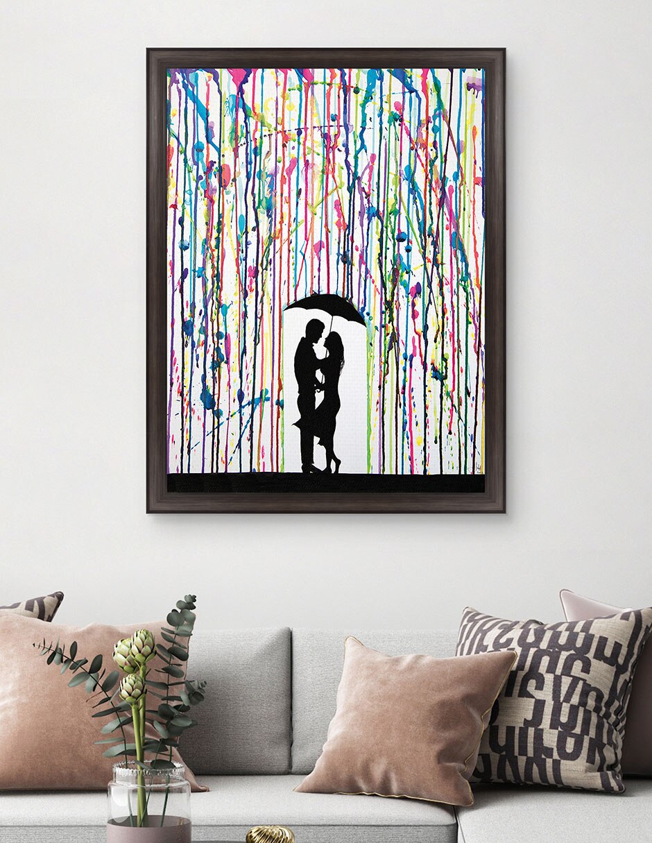 Cuadro decorativo enmarcado- precipicio de marc allante técnica mixta 2
