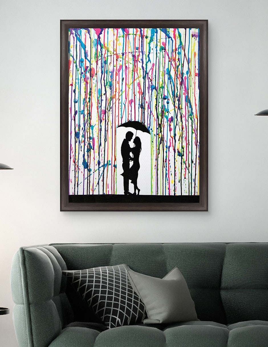 Cuadro decorativo enmarcado- precipicio de marc allante técnica mixta 4